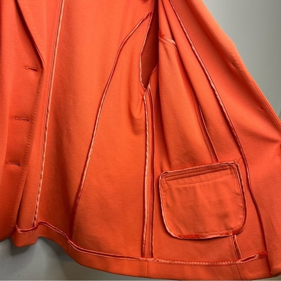 Chicos Orange Blazer 3 Button Jacket Modern Career Casual Women's Size L - Picture 8 of 9